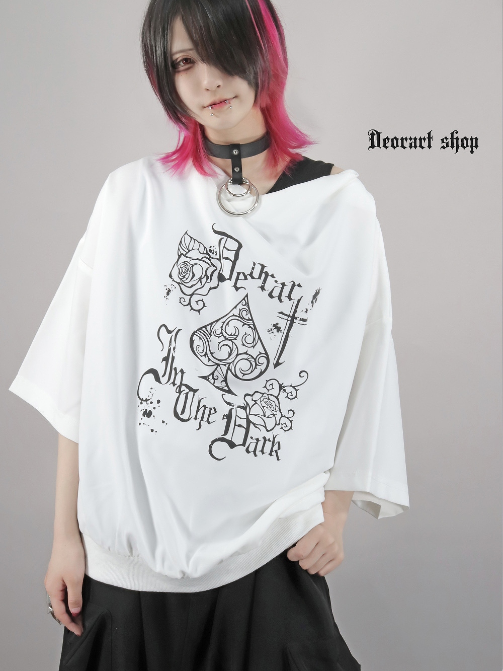 Deorart,ディオラート,モード,ゴシック,Tシャツ,ドレープ,普段使い,スペード,薔薇,裾絞り,地雷系,V系,ヴィジュアル系,大人,ファッション,衣装,メンズ,レディス,通販