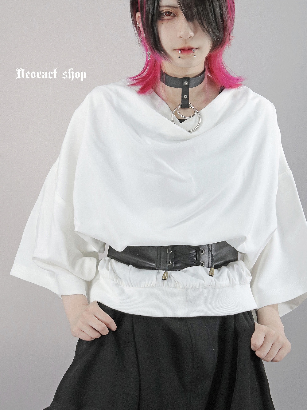 Deorart,ディオラート,モード,ゴシック,Tシャツ,ドレープ,普段使い,スペード,薔薇,裾絞り,地雷系,V系,ヴィジュアル系,大人,ファッション,衣装,メンズ,レディス,通販