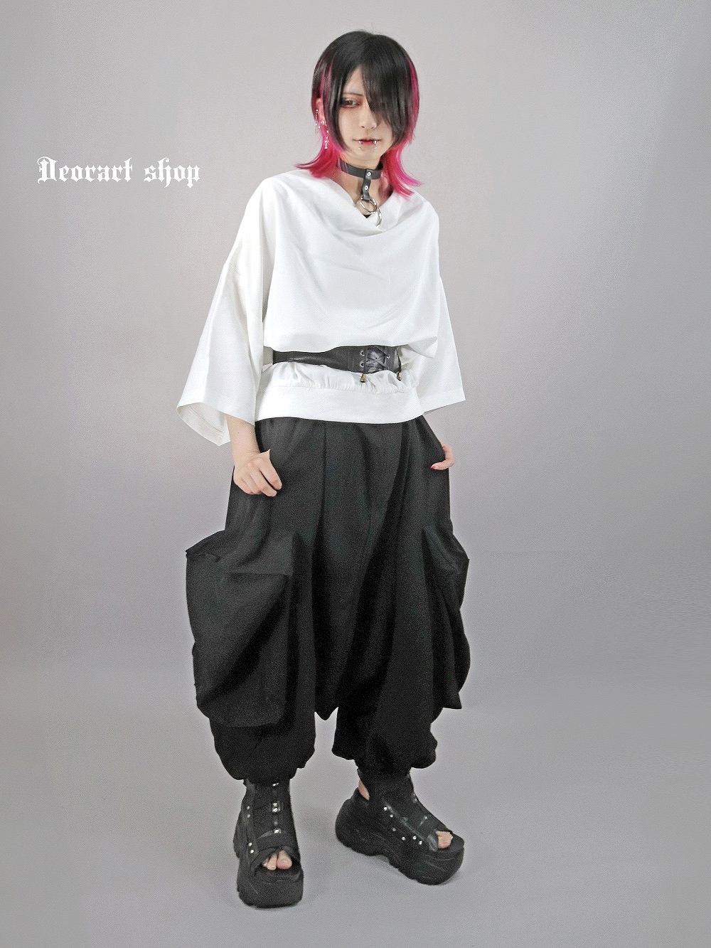 Deorart,ディオラート,モード,ゴシック,Tシャツ,ドレープ,普段使い,スペード,薔薇,裾絞り,地雷系,V系,ヴィジュアル系,大人,ファッション,衣装,メンズ,レディス,通販