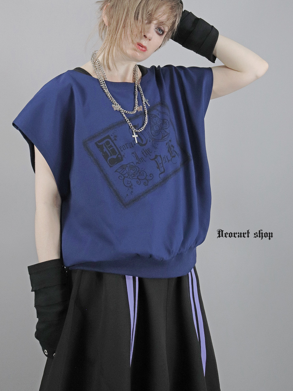 Deorart,ディオラート,モード,ゴシック,Tシャツ,ドレープ,普段使い,スペード,薔薇,裾絞り,地雷系,V系,ヴィジュアル系,大人,ファッション,衣装,メンズ,レディス,通販