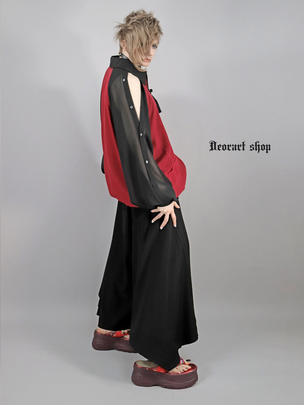 Deorart,ディオラート,通販,ブランド,地雷系,中華風,ネオチャイナ,和風,サイバー,原宿系,ジャージ,シアー,メンズ,レディス,大人,スリット,肩出し,セクシー,透け,V系,goth china,ゴシック,モード,ファッション,服,,Vkei,anime,goth,emo,fashion,japan,kimono,Jrock