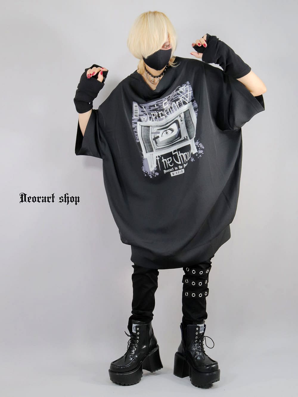 Deorart,ディオラート,通販,レトロ,テレビ,TV,目玉,ホラー,ファッション,Tシャツ,オーバーサイズ,BIGサイズ,ゴス,ゴシック,メンズ,レディス,V系,emo,punk,cyber,japan,fashion,rock,harajyuku,大きいサイズ,モード,服