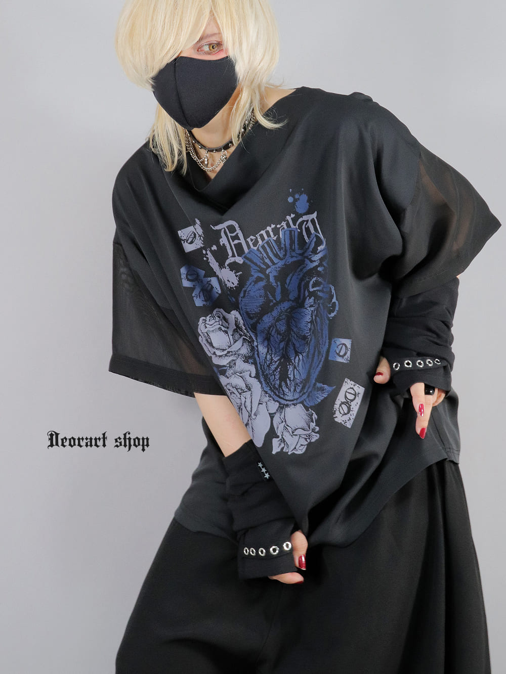 Deorart,ディオラート,通販,地雷系,原宿系,薔薇,バラ,心臓,ホラー,ファッション,Tシャツ,オーバーサイズ,BIGサイズ,ゴス,ゴシック,メンズ,レディス,Vgoth,emo,punk,cyber,japan,fashion,rock,harajyuku,大きいサイズ,モード,服