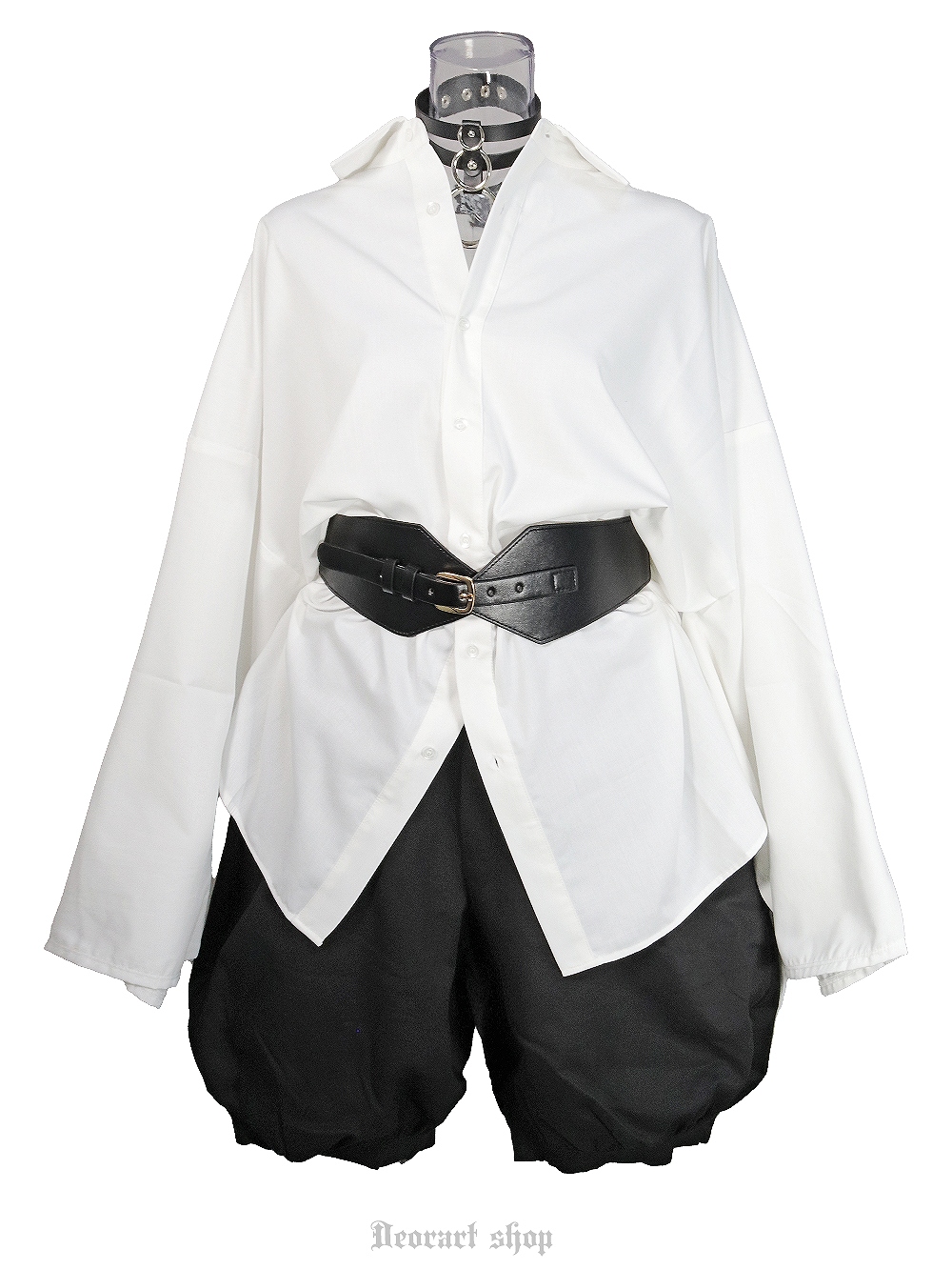 Deorart,ディオラート,モード,ゴシック,セットアップ,モノトーン,着物袖シャツ,振袖シャツ,和装セットアップ,ワントーンコーデ,シャツ,ブラウス,おそろい,ベルト,リングベルト,太ベルト,ライブ,ファッション,衣装,メンズ,レディス,通販