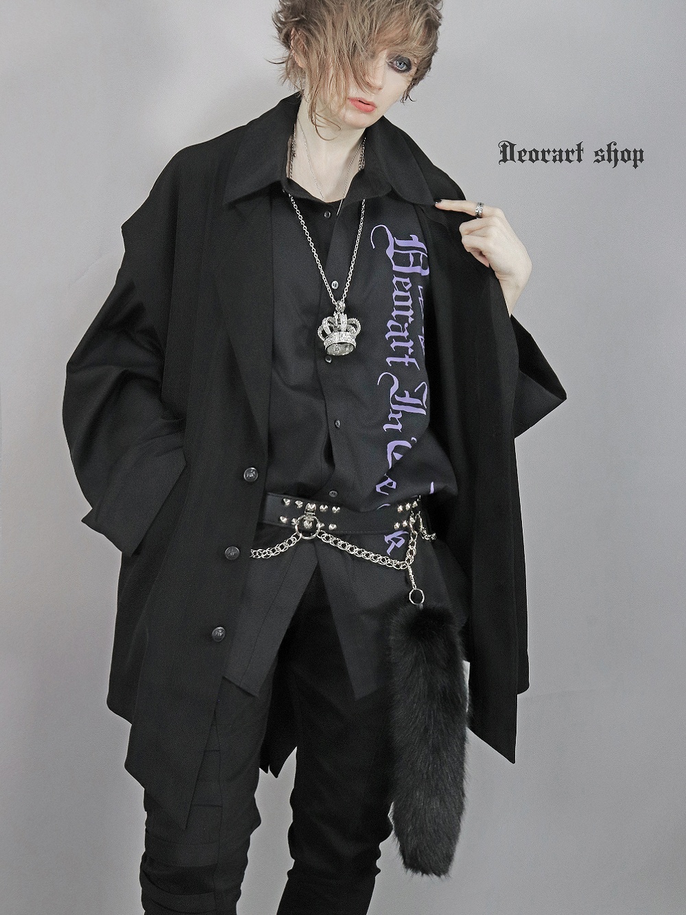 Deorart,ディオラート,ベルト,スタッズ,パンクロック,V系,ファー付,尻尾,しっぽ,メンズ,レディス,mad scientist,emo,fashion