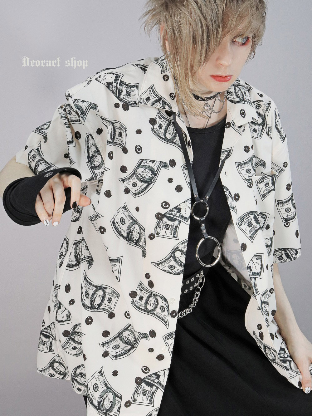 Deorart,ディオラート,総柄,アロハシャツ,ドル札,ヴィジュアル系,V系,通販,普段使い,メンズ,レディス,Vkei,goth,kimono,japan,anime,,fashion