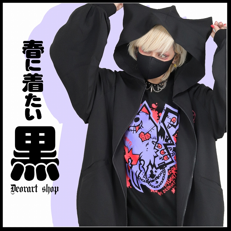 Deorart,ディオラート,ネコラ,necola,猫,キャラクター,プリントパーカー,メンコン,メン地下,ホスト,地雷系,男,V系,ヴィジュアル系,コーディネート,服,通販,ブランド,大人,カッコイイ,