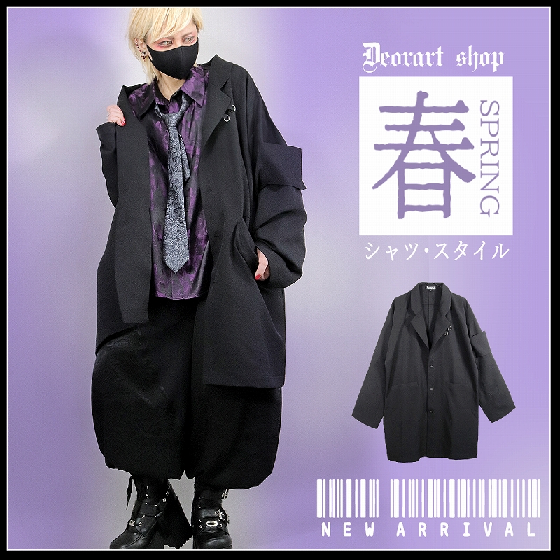 Deorart,ディオラート,透け,レース,着物,ゴシック,パンクロック,アクセサリー,安全ピン,首輪,チョーカー,メンコン,メン地下,ホスト,地雷系,男,V系,ヴィジュアル系,コーディネート,服,通販,ブランド,大人,カッコイイ,