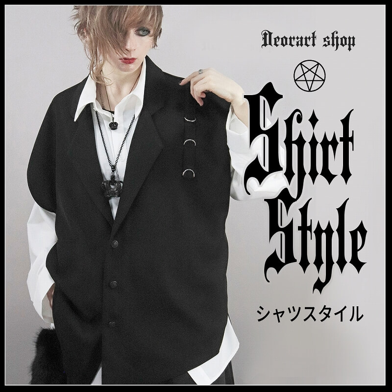 Deorart,ディオラート,透け,レース,着物,ゴシック,パンクロック,アクセサリー,安全ピン,首輪,チョーカー,メンコン,メン地下,ホスト,地雷系,男,V系,ヴィジュアル系,コーディネート,服,通販,ブランド,大人,カッコイイ,