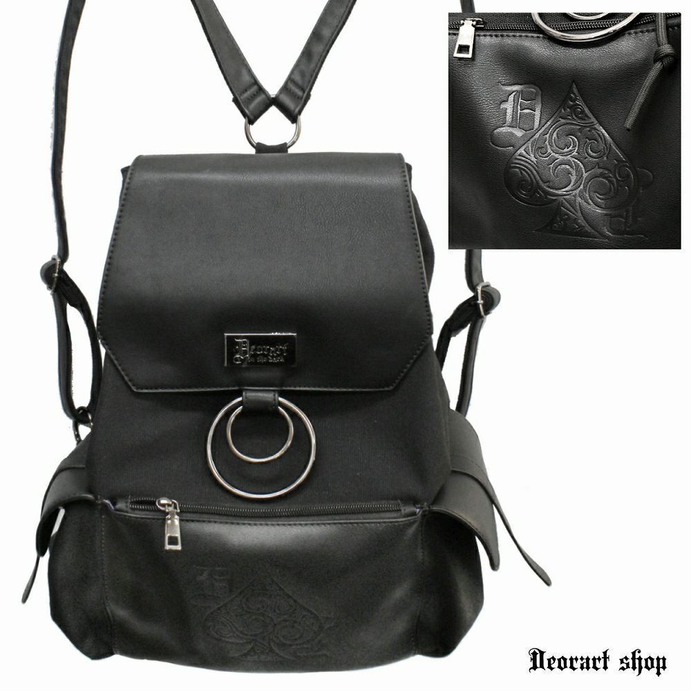 Deorart,ディオラート,ショルダーバッグ,トートバッグ,ツールバッグ,ゴシック,パンクロック,V系,ヴィジュアル系,トランプ柄,スペード,メンズ,レディス,バッグ,リュック