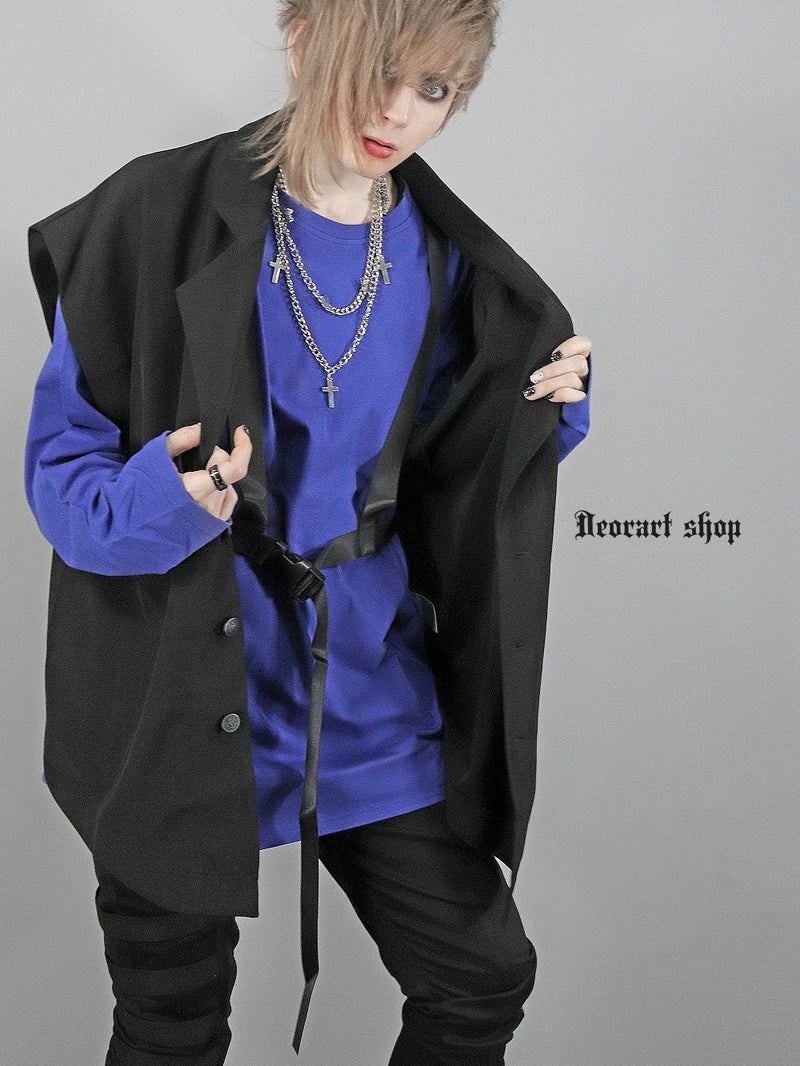 Deorart,ディオラート,コルセット,ベルト付き,拘束ベルト,ハーネス,ゴスパン,大きめ,ゴシック,変形Tシャツ,変型Tシャツ,V系,ヴィジュアル系,30代,40代,50代,カッコイイ,衣装,ダンス,メンズ,レディス