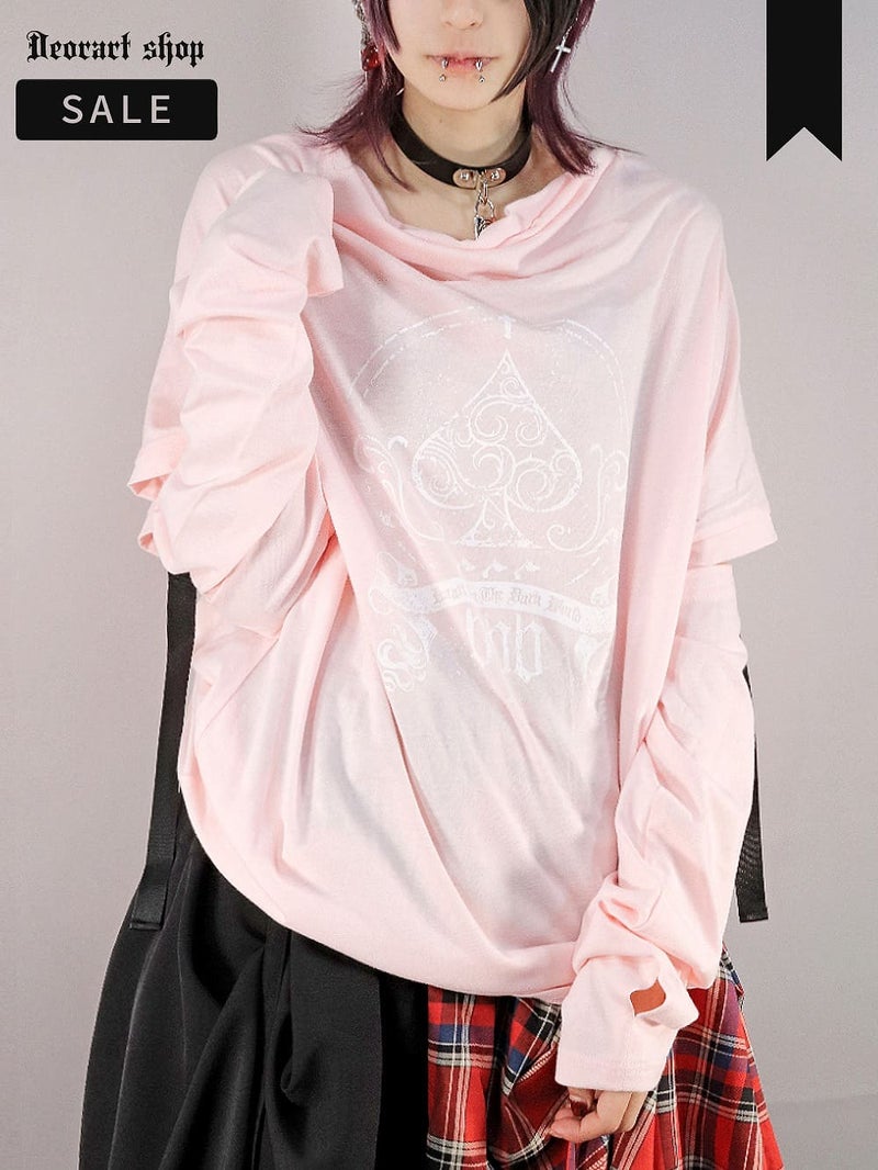 Deorart,ディオラート,ドレープネック,アームカバー,地雷系,袖セパレート,ボンテージ,変形Tシャツ,変型Tシャツ,V系,ヴィジュアル系,30代,40代,50代,ゴスパン