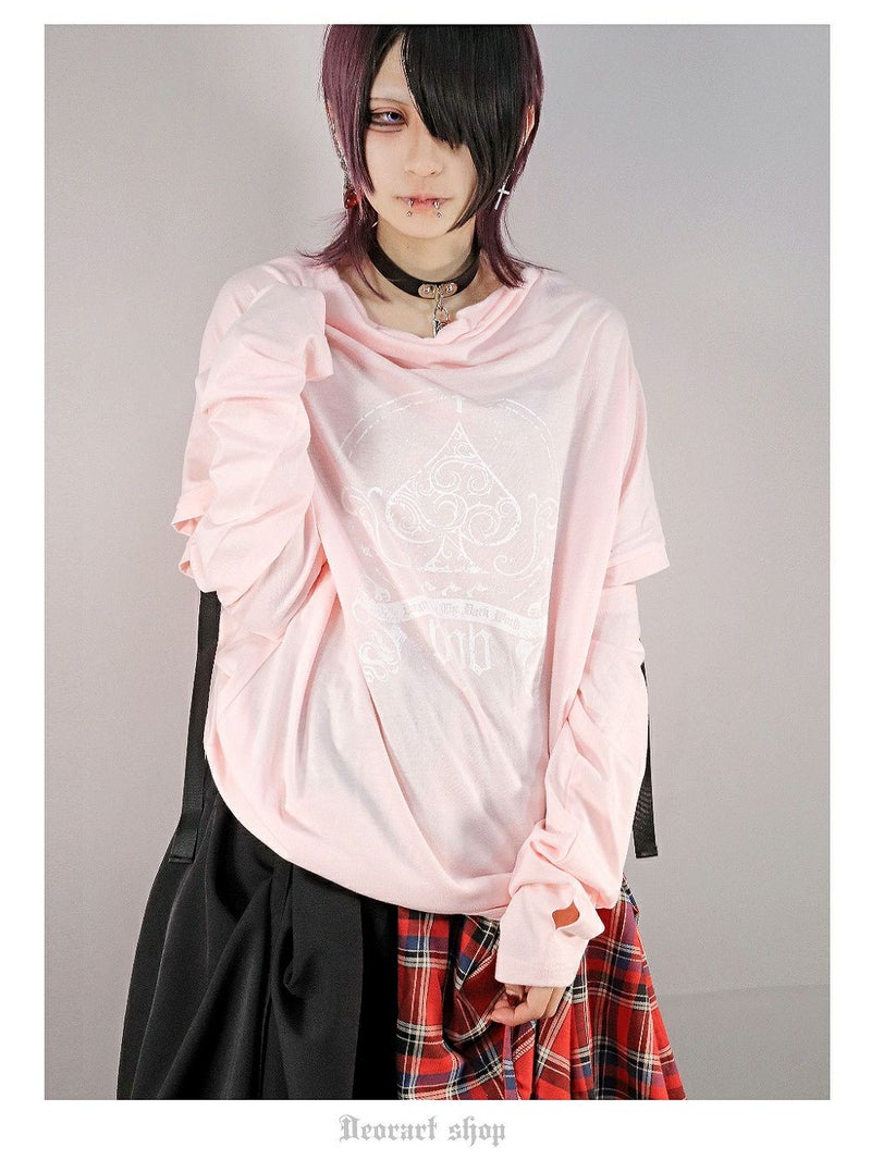 Deorart,ディオラート,ドレープネック,アームカバー,地雷系,袖セパレート,ボンテージ,変形Tシャツ,変型Tシャツ,V系,ヴィジュアル系,30代,40代,50代,ゴスパン