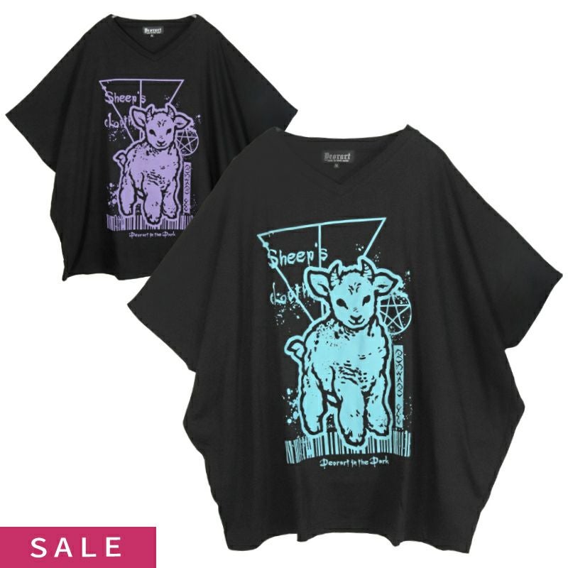 Deorart,ディオラート,モード,ゴスパン,ゴシック,オーバーサイズシャツ,可愛い,地雷系,羊,ひつじ柄,V系,動物,プリントT,20代,30代,40代,ホスト,衣装,メンズ,レディス