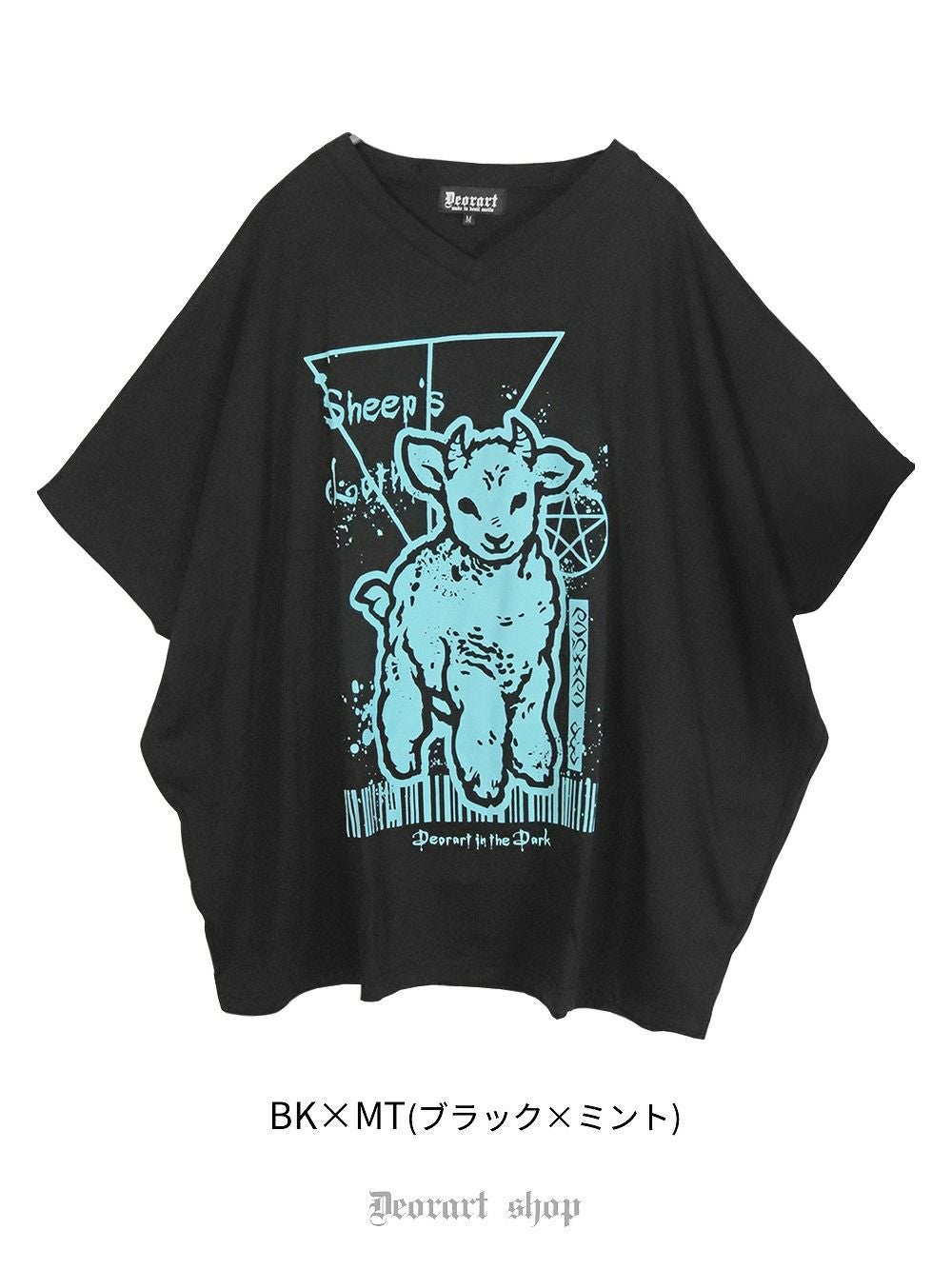 DRT2714 Vネック ドルマン チュニック [sheep] 羊/ヒツジ柄 | Deorart shop