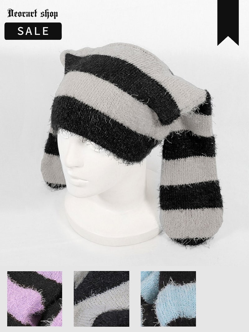 Deorart,ディオラート,もこもこ,ファー,シャギーニット,V系,ウサギ耳,うさ耳,ケモ耳,地雷系,帽子,ニット帽,ボーダー,パンク,ゴスロリ,ゴスパン,ヴィジュアル系,20代,30代,40代,カッコイイ,衣装,ダンス,メンズ,レディス