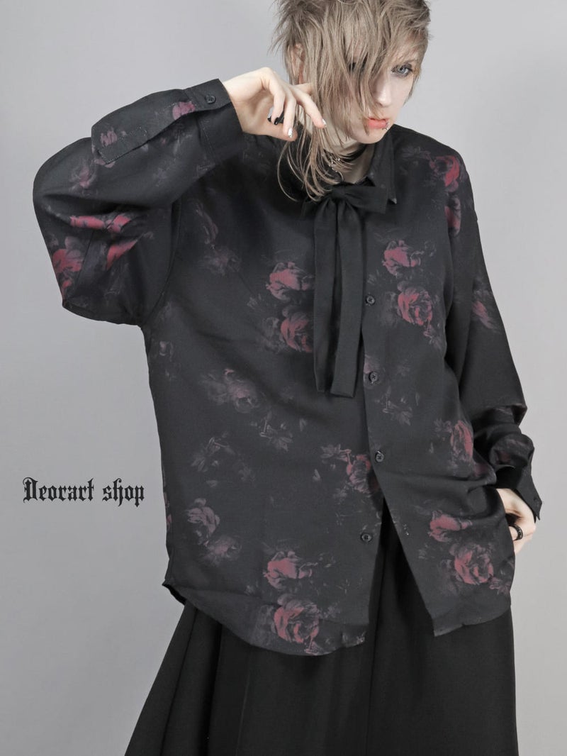 Deorart,ディオラート,総柄シャツ,V系シャツ,パーティ,ドレスアップ,ローズ柄,オーバーサイズ,薔薇,花柄,メンズ,レディス,おしゃれ,カッコイイ,地雷系,ホスト,ライブ衣装,通販