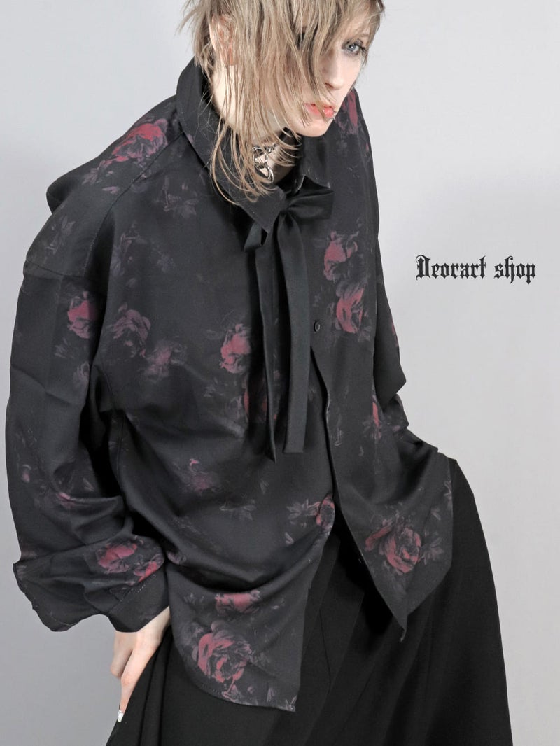 Deorart,ディオラート,総柄シャツ,V系シャツ,パーティ,ドレスアップ,ローズ柄,オーバーサイズ,薔薇,花柄,メンズ,レディス,おしゃれ,カッコイイ,地雷系,ホスト,ライブ衣装,通販