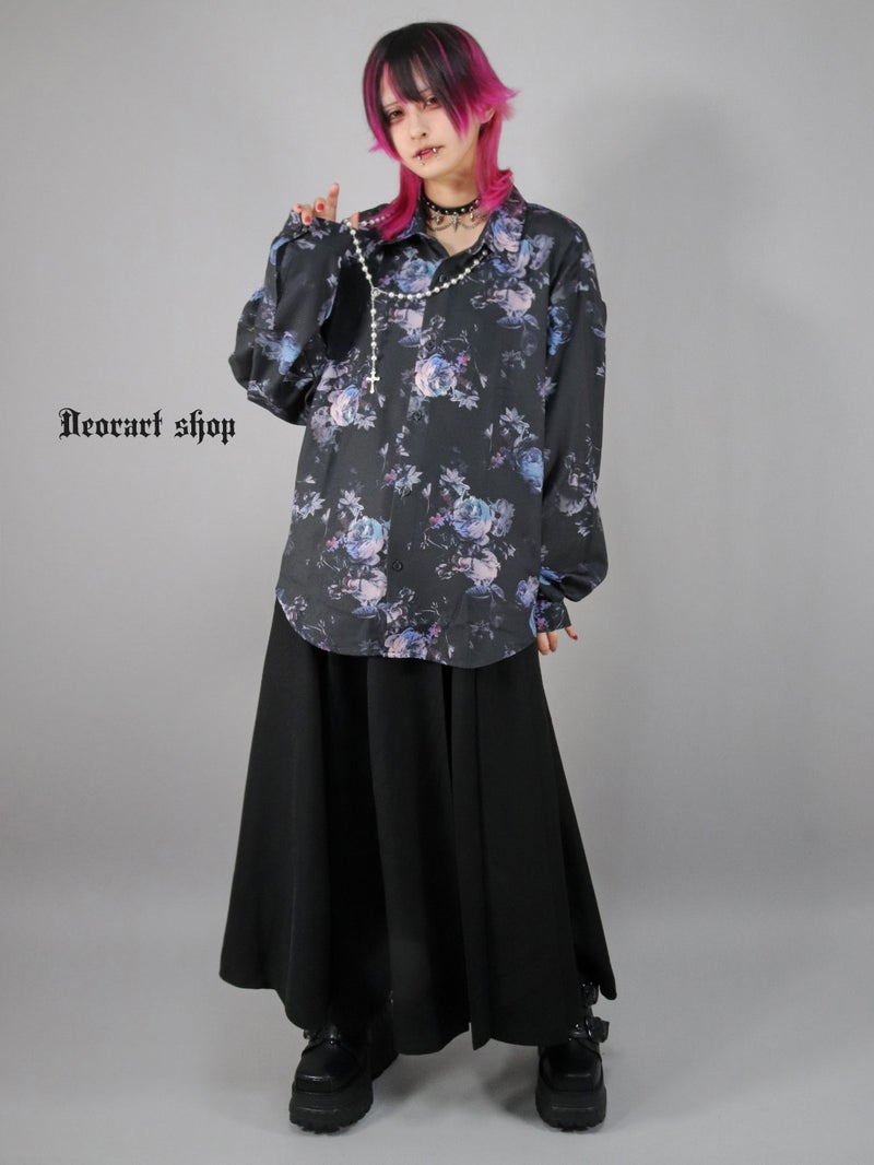 Deorart,ディオラート,総柄シャツ,V系シャツ,パーティ,ドレスアップ,ローズ柄,オーバーサイズ,薔薇,花柄,メンズ,レディス,おしゃれ,カッコイイ,地雷系,ホスト,ライブ衣装,通販