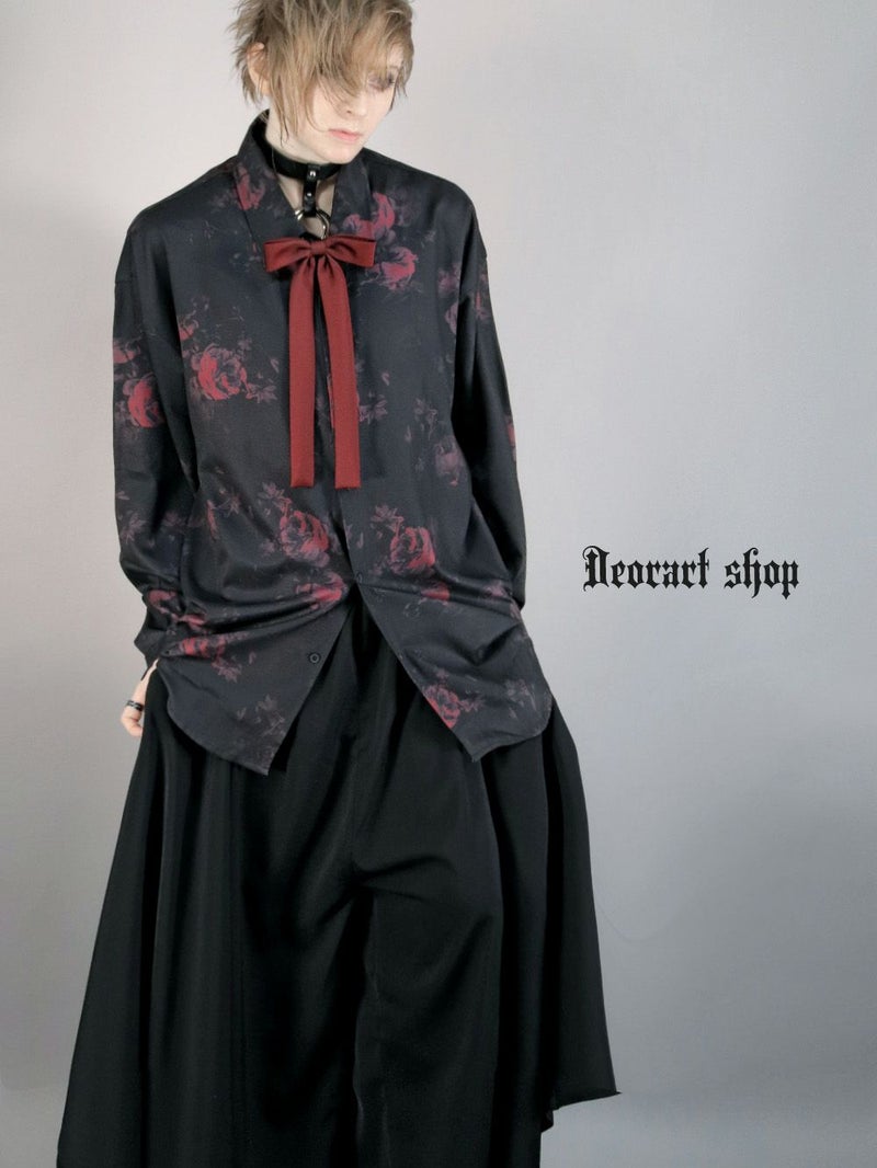 Deorart,ディオラート,総柄シャツ,V系シャツ,パーティ,ドレスアップ,ローズ柄,オーバーサイズ,薔薇,花柄,メンズ,レディス,おしゃれ,カッコイイ,地雷系,ホスト,ライブ衣装,通販