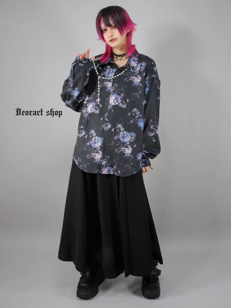 Deorart,ディオラート,総柄シャツ,V系シャツ,パーティ,ドレスアップ,ローズ柄,オーバーサイズ,薔薇,花柄,メンズ,レディス,おしゃれ,カッコイイ,地雷系,ホスト,ライブ衣装,通販