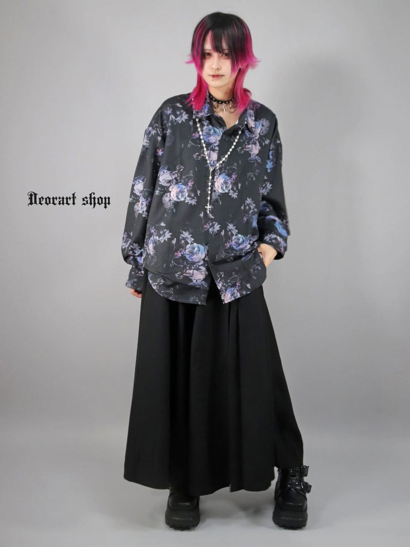 Deorart,ディオラート,総柄シャツ,V系シャツ,パーティ,ドレスアップ,ローズ柄,オーバーサイズ,薔薇,花柄,メンズ,レディス,おしゃれ,カッコイイ,地雷系,ホスト,ライブ衣装,通販