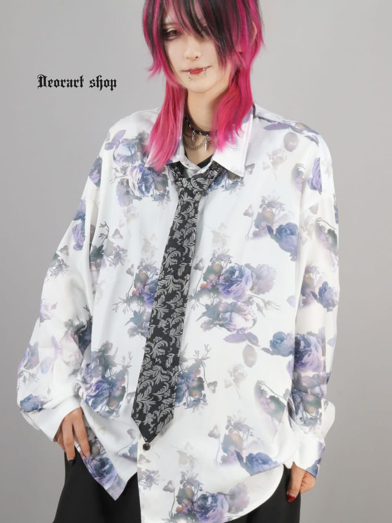Deorart,ディオラート,総柄シャツ,V系シャツ,パーティ,ドレスアップ,ローズ柄,オーバーサイズ,薔薇,花柄,メンズ,レディス,おしゃれ,カッコイイ,地雷系,ホスト,ライブ衣装,通販
