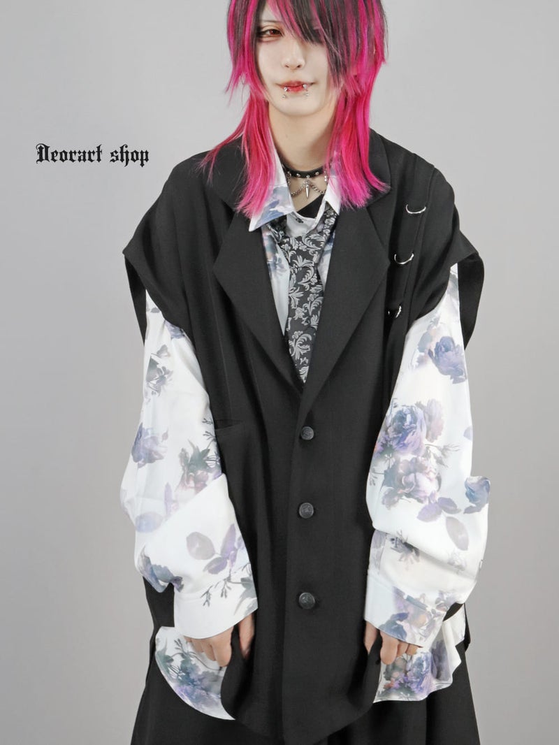 Deorart,ディオラート,総柄シャツ,V系シャツ,パーティ,ドレスアップ,ローズ柄,オーバーサイズ,薔薇,花柄,メンズ,レディス,おしゃれ,カッコイイ,地雷系,ホスト,ライブ衣装,通販