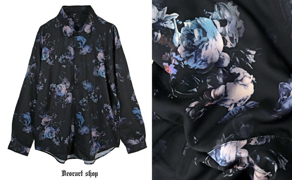 Deorart,ディオラート,総柄シャツ,V系シャツ,パーティ,ドレスアップ,ローズ柄,オーバーサイズ,薔薇,花柄,メンズ,レディス,おしゃれ,カッコイイ,地雷系,ホスト,ライブ衣装,通販