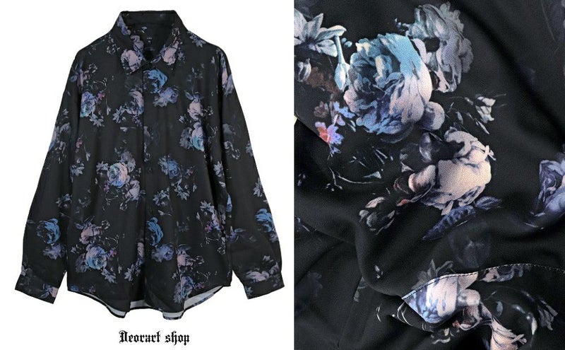 Deorart,ディオラート,総柄シャツ,V系シャツ,パーティ,ドレスアップ,ローズ柄,オーバーサイズ,薔薇,花柄,メンズ,レディス,おしゃれ,カッコイイ,地雷系,ホスト,ライブ衣装,通販