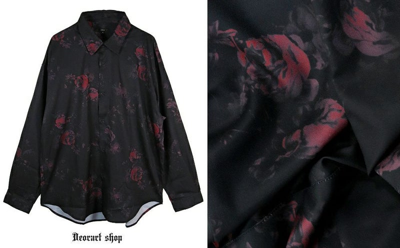 Deorart,ディオラート,総柄シャツ,V系シャツ,パーティ,ドレスアップ,ローズ柄,オーバーサイズ,薔薇,花柄,メンズ,レディス,おしゃれ,カッコイイ,地雷系,ホスト,ライブ衣装,通販