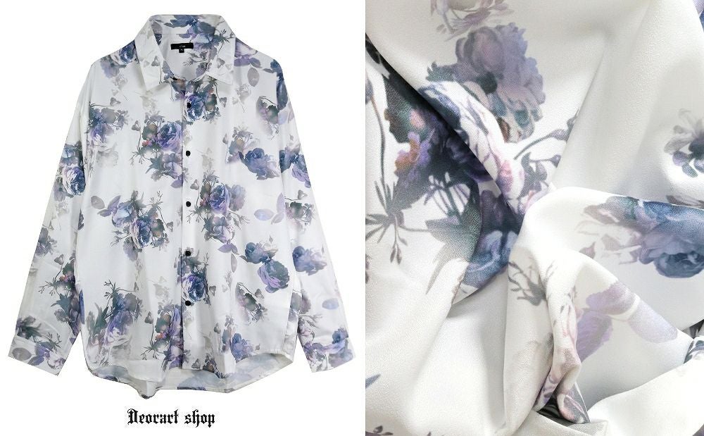 Deorart,ディオラート,総柄シャツ,V系シャツ,パーティ,ドレスアップ,ローズ柄,オーバーサイズ,薔薇,花柄,メンズ,レディス,おしゃれ,カッコイイ,地雷系,ホスト,ライブ衣装,通販