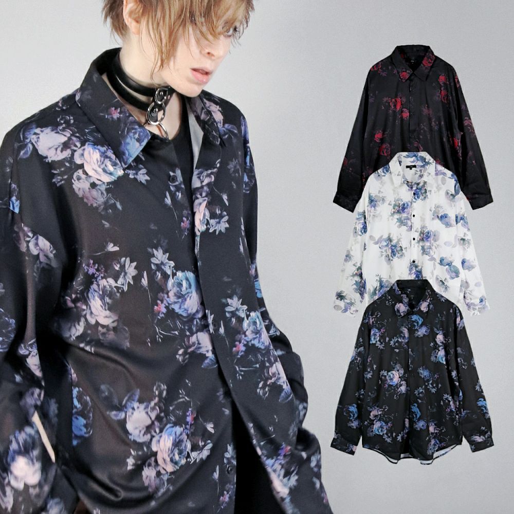 Deorart,ディオラート,総柄シャツ,V系シャツ,パーティ,ドレスアップ,ローズ柄,オーバーサイズ,薔薇,花柄,メンズ,レディス,おしゃれ,カッコイイ,地雷系,ホスト,ライブ衣装,通販