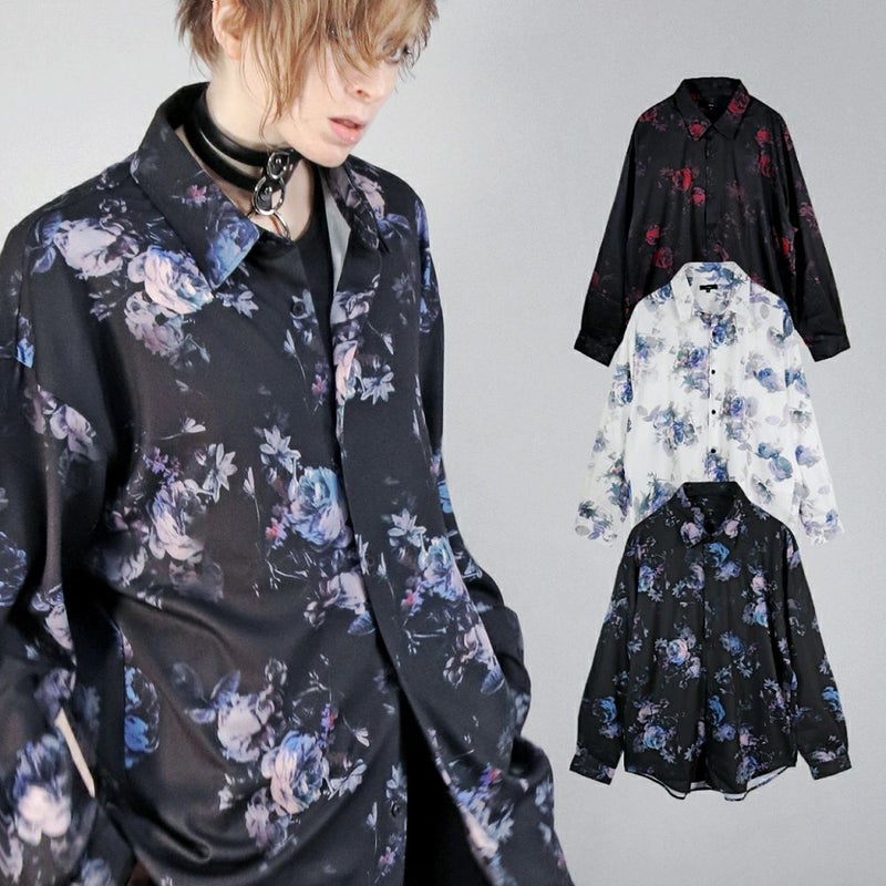 Deorart,ディオラート,総柄シャツ,V系シャツ,パーティ,ドレスアップ,ローズ柄,オーバーサイズ,薔薇,花柄,メンズ,レディス,おしゃれ,カッコイイ,地雷系,ホスト,ライブ衣装,通販