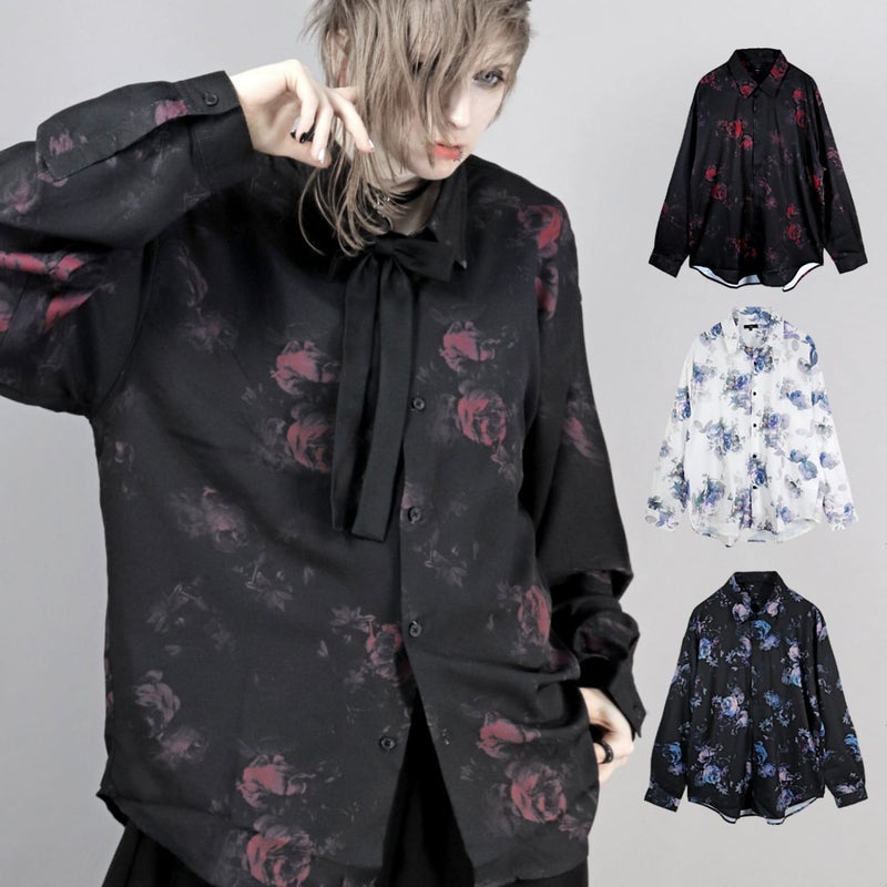 Deorart,ディオラート,総柄シャツ,V系シャツ,パーティ,ドレスアップ,ローズ柄,オーバーサイズ,薔薇,花柄,メンズ,レディス,おしゃれ,カッコイイ,地雷系,ホスト,ライブ衣装,通販