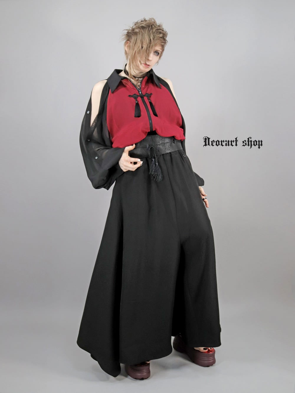 Deorart,ディオラート,V系,ヴィジュアル系,パンツ,セットアップ,メンズスカート,ゴシックスカート,ワイドパンツ,エプロンパンツ, モード系,ゴシック,地雷系,メンズ,男装,レディス,カッコイイ,衣装,ダンス,メンズ,レディス