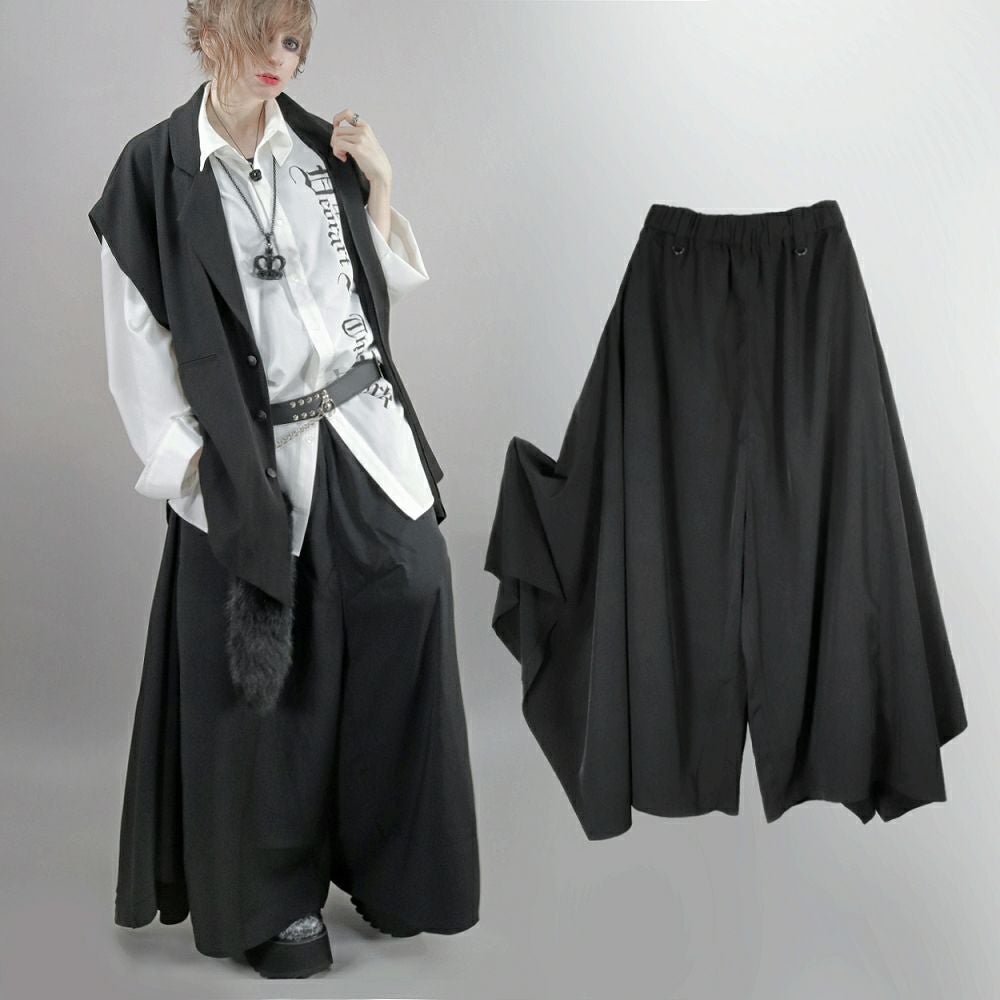 DRT2757 [無地]スカート風 ユニセックス・ワイドパンツ | Deorart shop