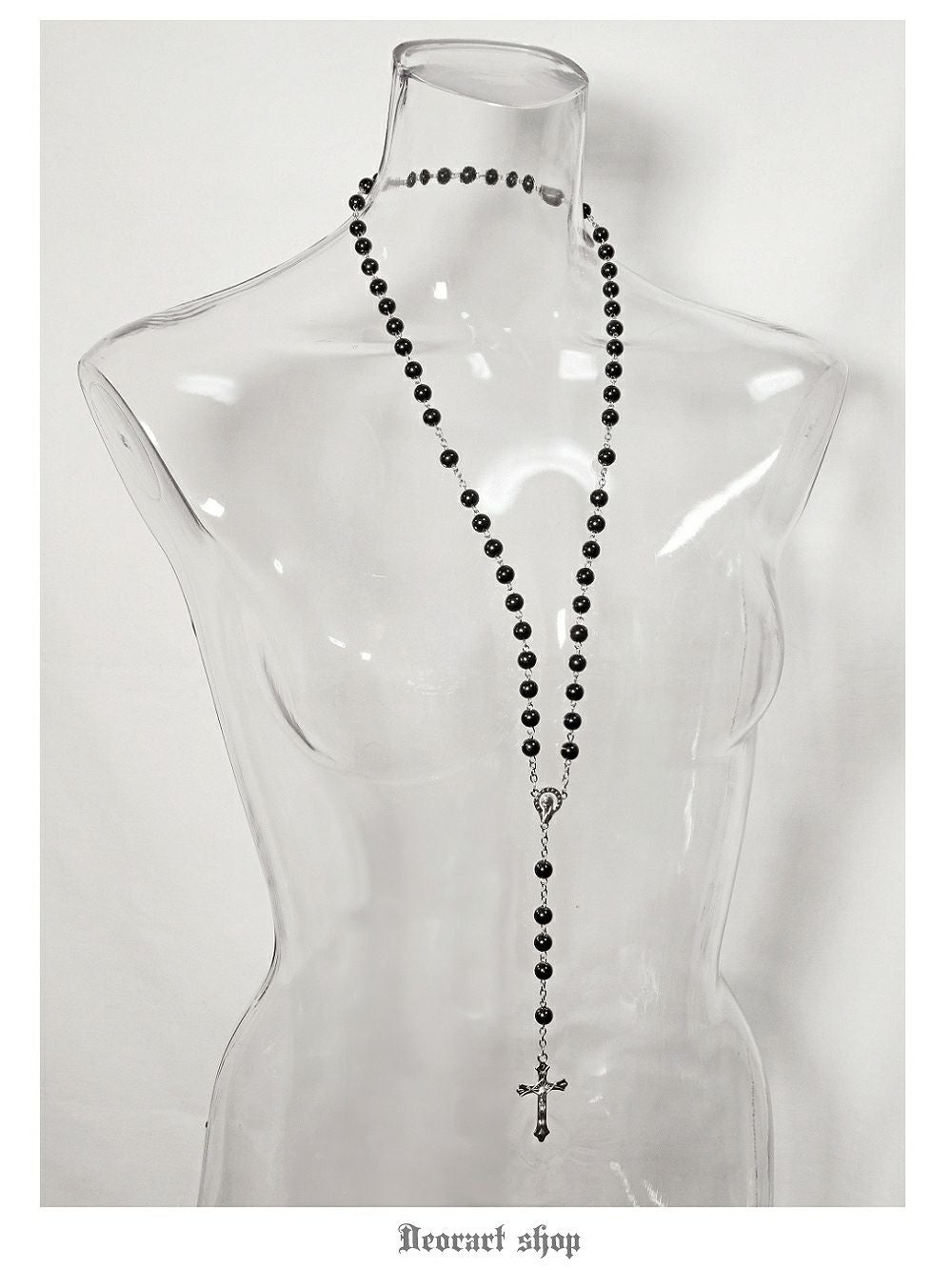 BY1102 ロザリオ・ロングネックレス[BLACK] | Deorart shop