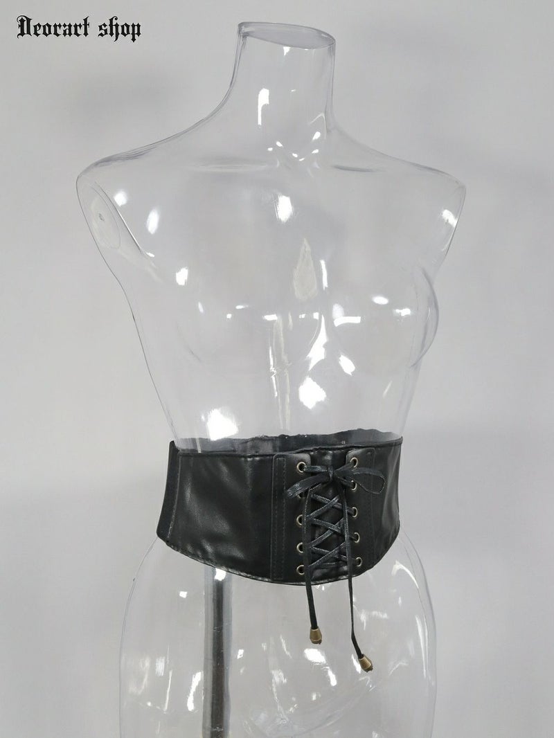 Deorart,ウエストマーク,ベルト,コルセット風ベルト,かっこいい,太ベルト,ユニセックス,レディース,メンズ,和装コーデ,編み上げ,レースアップ,