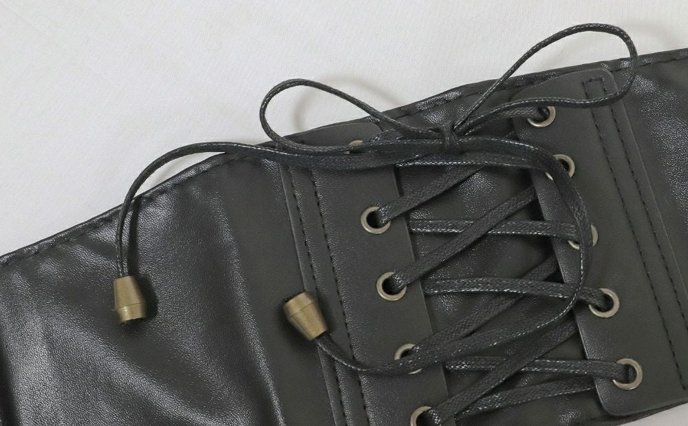 Deorart,ウエストマーク,ベルト,コルセット風ベルト,かっこいい,太ベルト,ユニセックス,レディース,メンズ,和装コーデ,編み上げ,レースアップ,