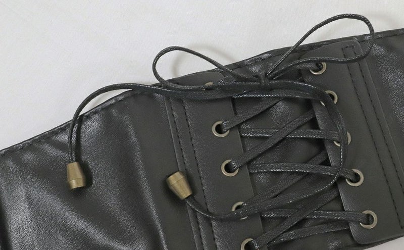 Deorart,ウエストマーク,ベルト,コルセット風ベルト,かっこいい,太ベルト,ユニセックス,レディース,メンズ,和装コーデ,編み上げ,レースアップ,