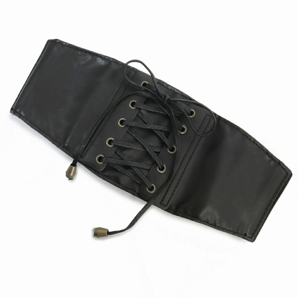 Deorart,ウエストマーク,ベルト,コルセット風ベルト,かっこいい,太ベルト,ユニセックス,レディース,メンズ,和装コーデ,編み上げ,レースアップ,