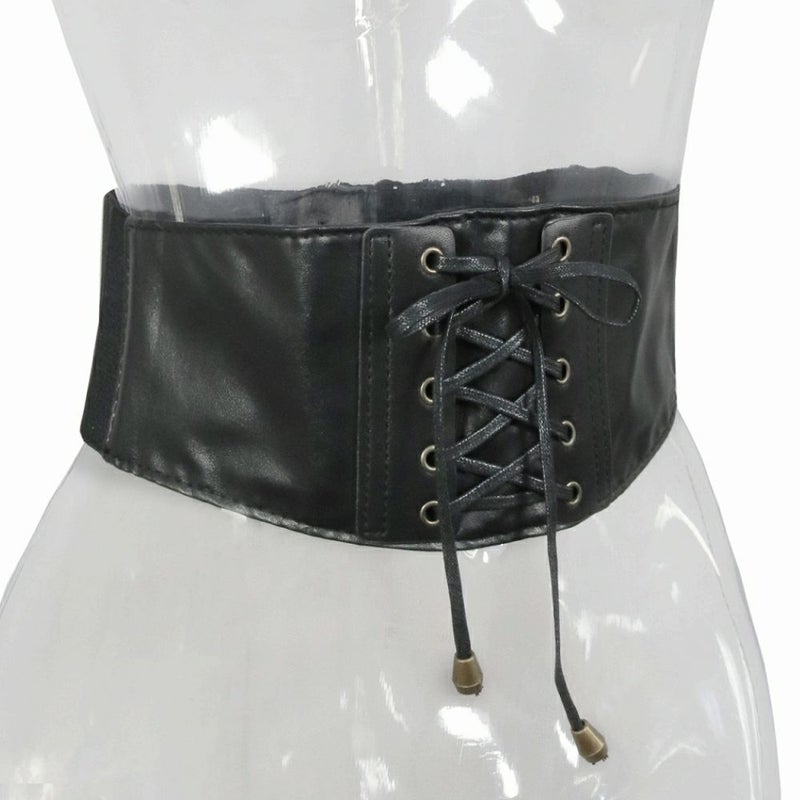 Deorart,ウエストマーク,ベルト,コルセット風ベルト,かっこいい,太ベルト,ユニセックス,レディース,メンズ,和装コーデ,編み上げ,レースアップ,