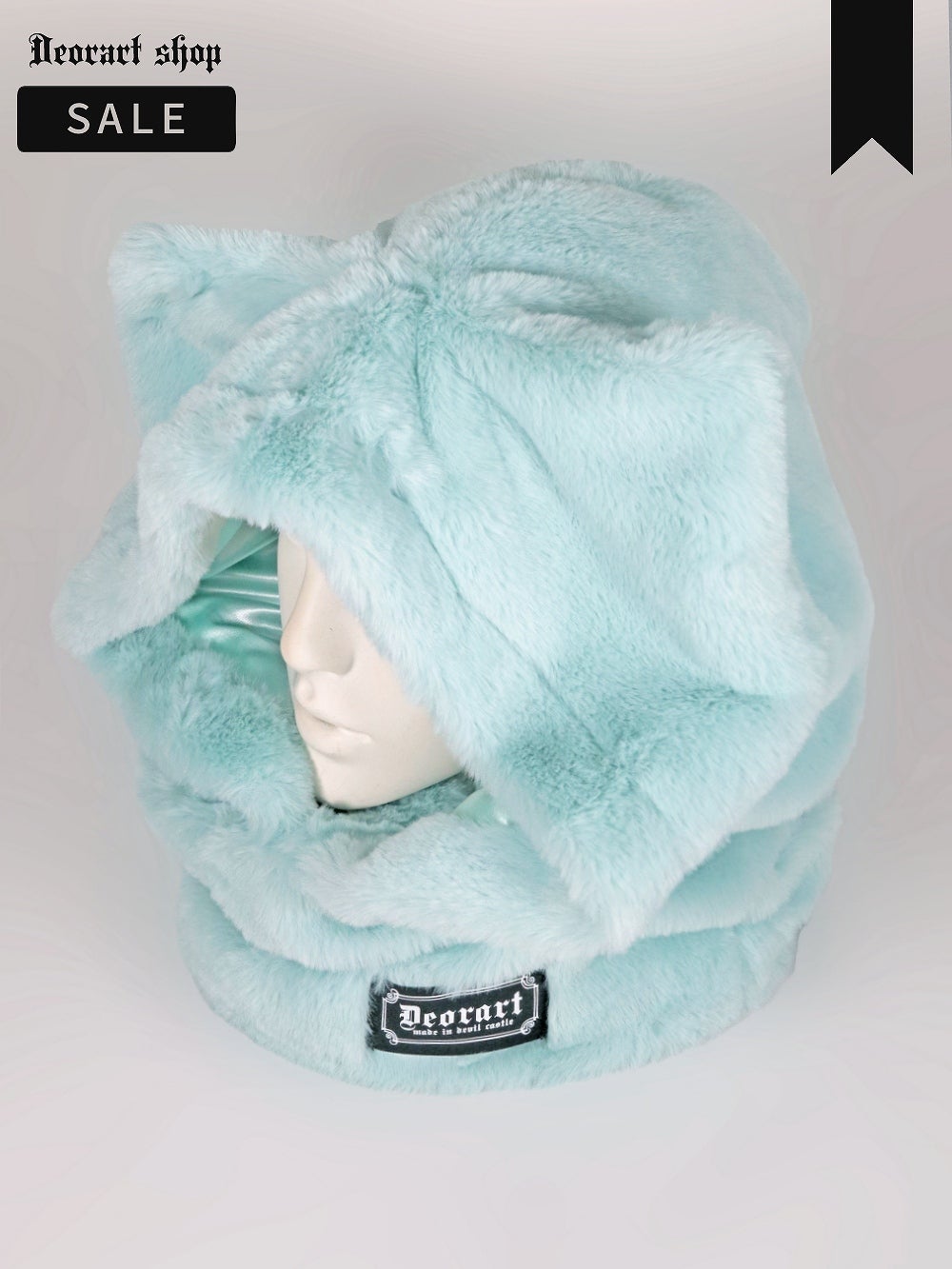 Deorart,フードマフラー,ネコミミ,ネコ耳,猫耳,フード,フードウォーマー,ハロウィン,テーマパーク,可愛い,おしゃれ,メンズ,レディス,ファーマフラー