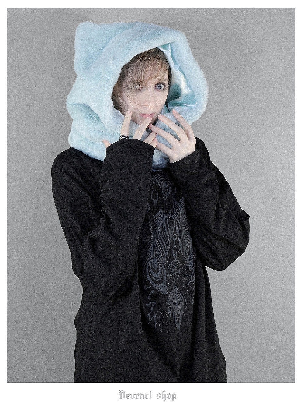 Deorart,フードマフラー,ネコミミ,ネコ耳,猫耳,フード,フードウォーマー,ハロウィン,テーマパーク,可愛い,おしゃれ,メンズ,レディス,ファーマフラー