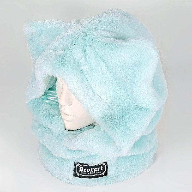 Deorart,フードマフラー,ネコミミ,ネコ耳,猫耳,フード,フードウォーマー,ハロウィン,テーマパーク,可愛い,おしゃれ,メンズ,レディス,ファーマフラー