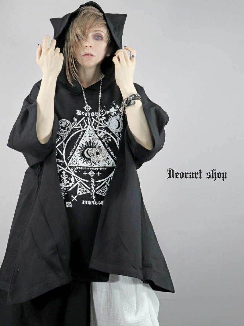 Deorart,ディオラート,モード,ゴスパン,ゴシック,ワンピーズ,チュニック,Aライン,地雷系,ファッション,ネコミミフード,猫耳フード,メンズ,レディス
