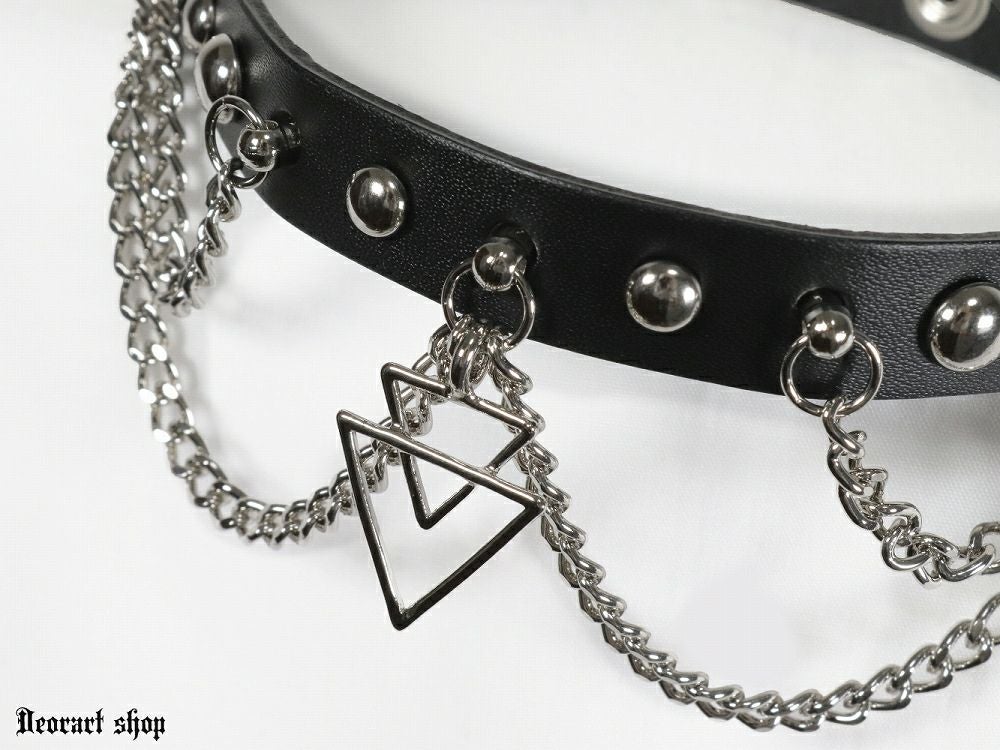 三角,トライアングル,Deorart,ディオラート,V系,男装,ギャルソン,ホスト,チョーカー,パーティ,ネックレス,カッコイイ,メンズ,モード,大人,ファッション,メンズ