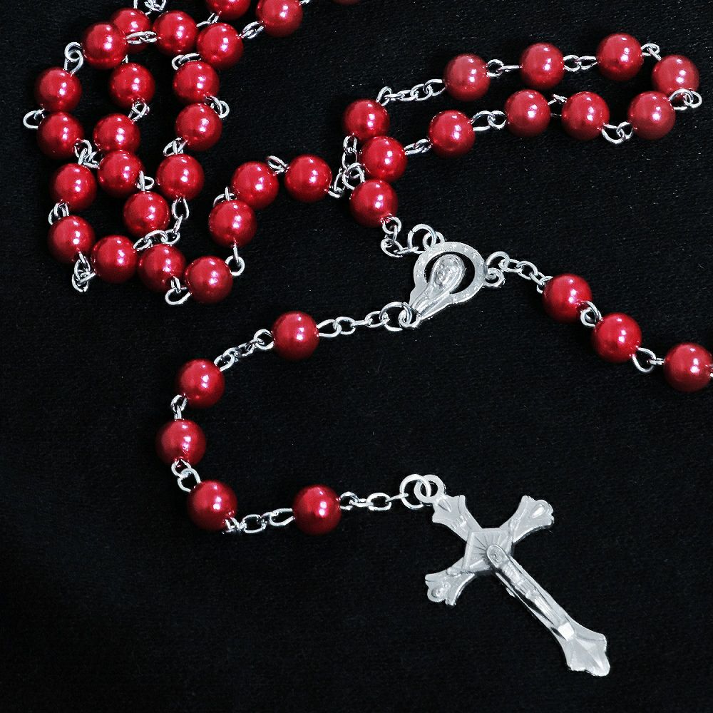 BY1114 ロザリオ・ロングネックレス[WINE] | Deorart shop