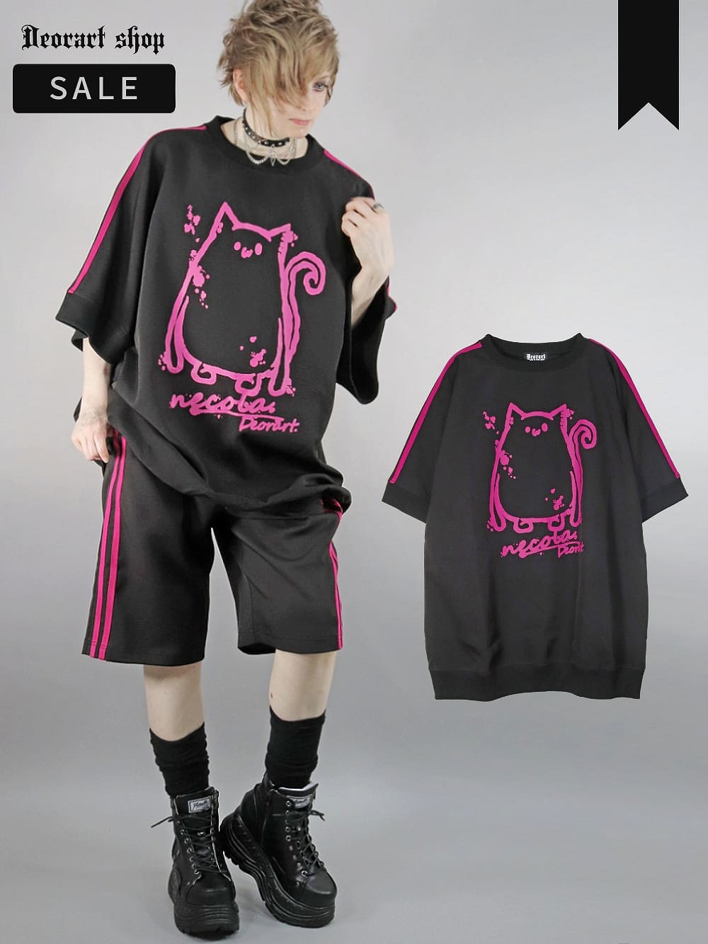Deorart,ディオラート,原宿,地雷系,ジラサブ,ジャージ,オーバーサイズシャツ,可愛い,病み,ネコ,猫,キャラクター,ビッグT,V系,バンギャ,20代,30代,40代,ホスト,衣装,メンズ,レディス